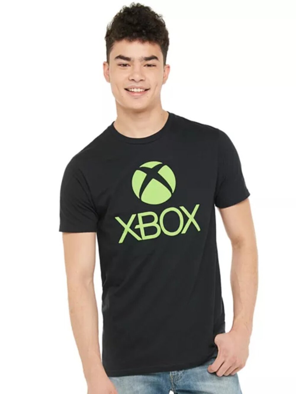 XBox Logo - Crewneck Cotton Tee / T-Shirt - Black & Green - Size Medium (M)